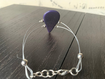 Purple adjustable Bracelet Tagua nut jewelry Teardrop statement bangle Mother's day gifts under 20 Spring fashion trends Cruise style