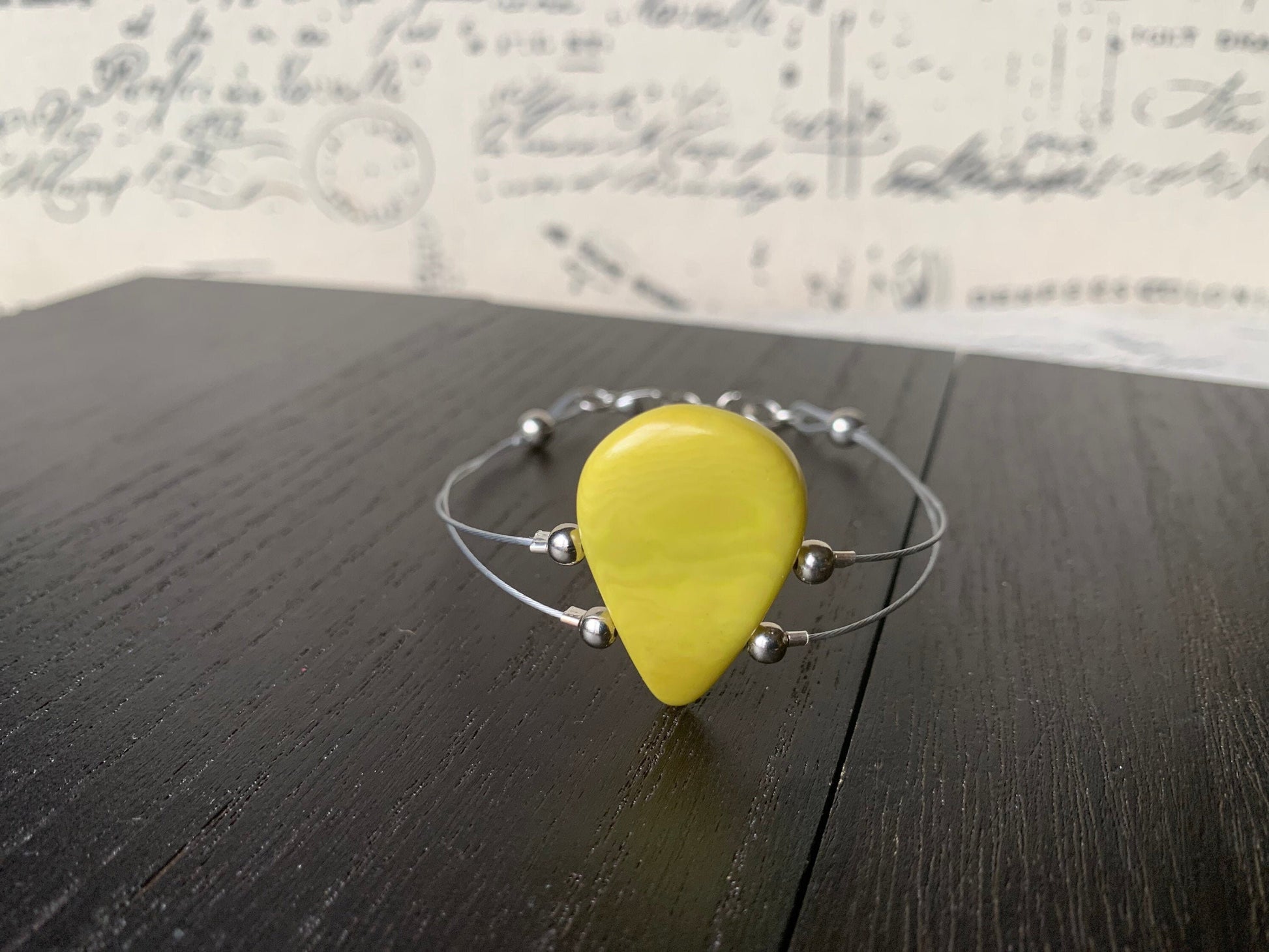 Green adjustable teardrop bracelet Tagua nut jewelry Mother's day gifts under 20 Summer fashion trends for her Beach style for cruise wear