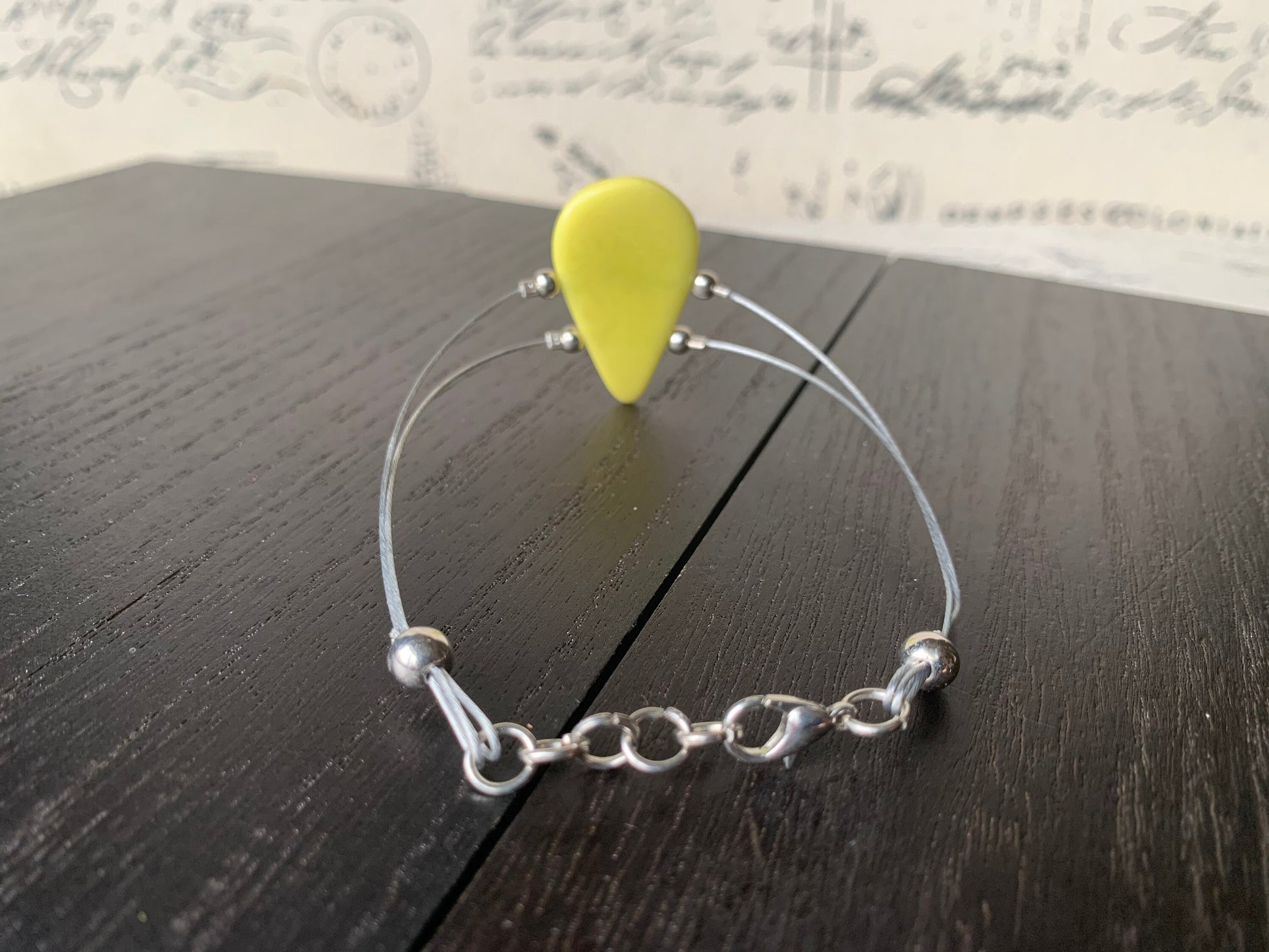 Green adjustable teardrop bracelet Tagua nut jewelry Mother's day gifts under 20 Summer fashion trends for her Beach style for cruise wear