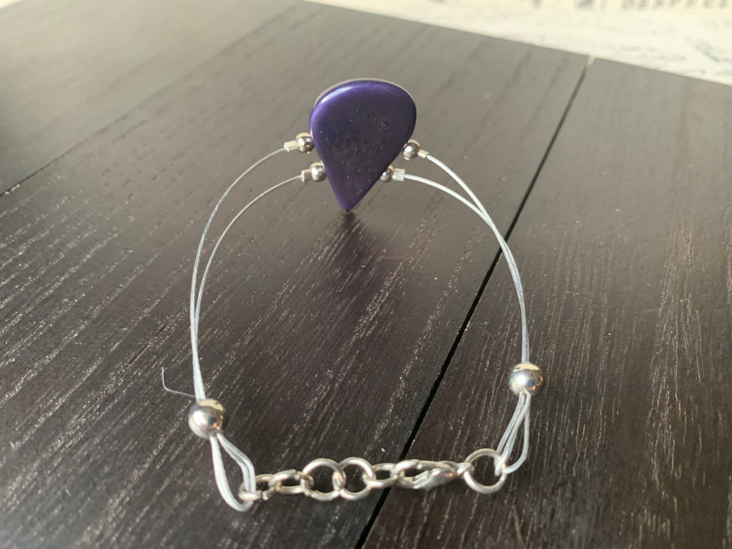 Purple adjustable Bracelet Tagua nut jewelry Teardrop statement bangle Mother's day gifts under 20 Spring fashion trends Cruise style