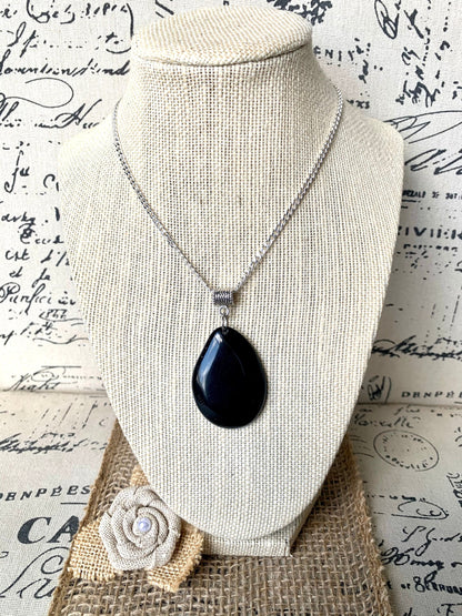 Black Tagua pendant Mother's day gifts under 10 for wife Fashion jewelry Handmade beaded pendant NO chain Boho style One of a kind Organic