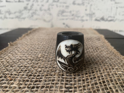 Dragon smoking pipe Handcrafted smoking bowl Handmade tagua nut and wood One of a kind tribal hand pipe Ceremonial shaman ritual Pocket pipe