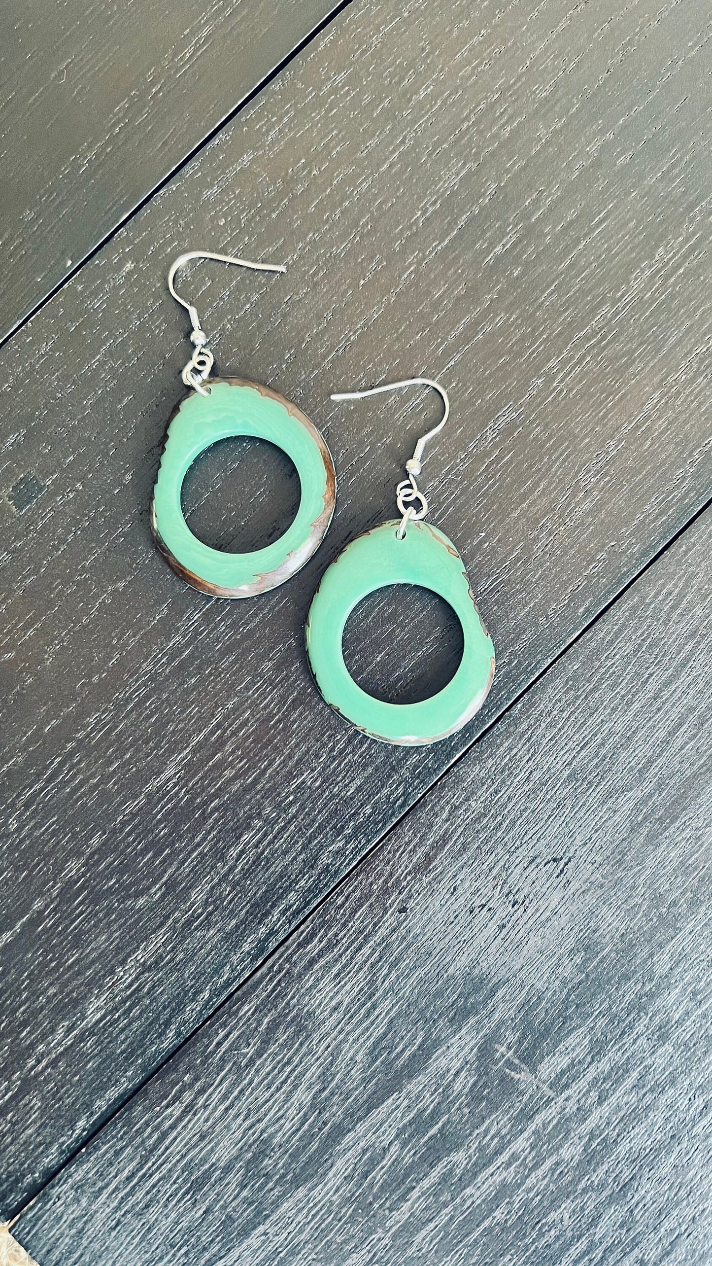 Tagua earrings Big turquoise earrings Fall fashion trends Large hoops huge drops Anniversary gifts for wife Beach trendy style Xmas stocking
