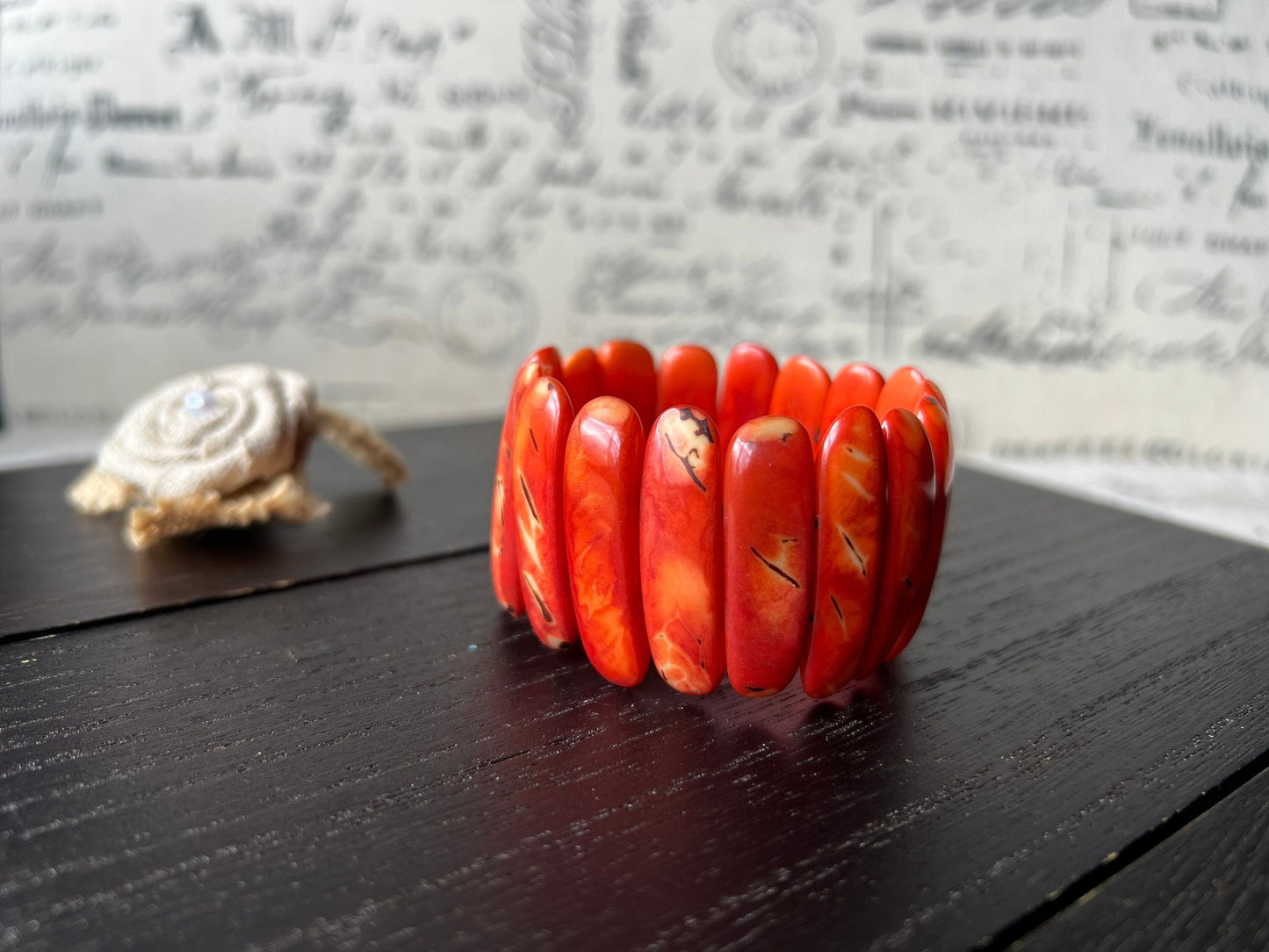 Red beaded bracelet Mother's day gifts under 20 Spiked beads bangle Tagua jewelry Stretchy bracelet Beach trends Spring fashion style