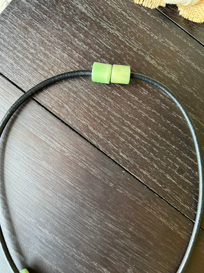 Turquoise necklace Tagua Statement choker Round faux leather cord with magnetic clasp Mothers day gifts For beach wedding Bridesmaids
