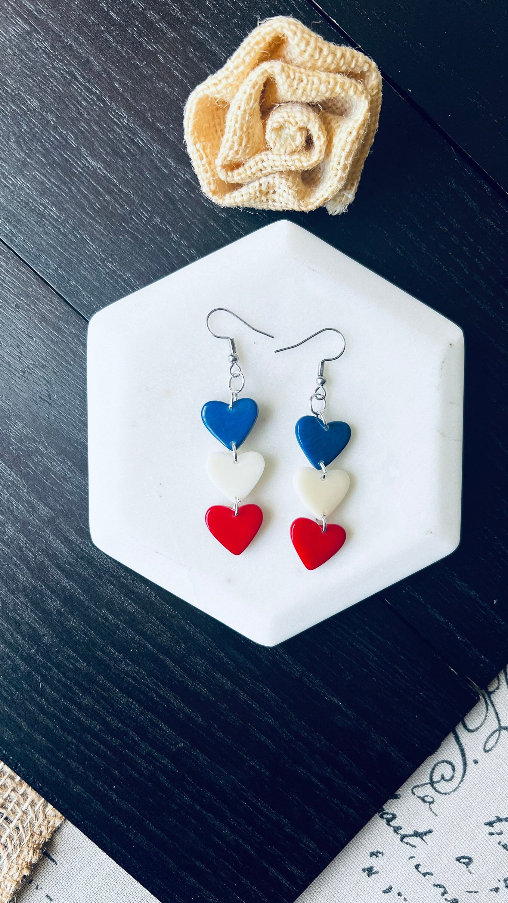 Multicolor earrings Hearts extra long statement earrings Love jewelry Tagua jewelry Casual trendy drops I love you earrings Mothers day gift