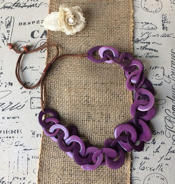 Purple Tagua nut necklace