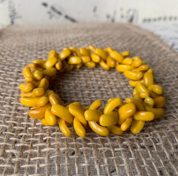 Yellow beaded Tagua bracelet